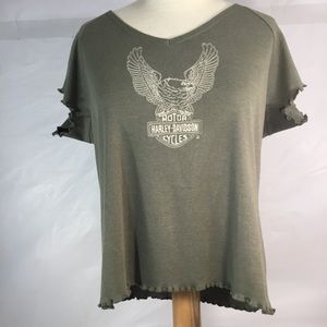 Harley Davidson Green ALEFS w/ Distressed Edges.